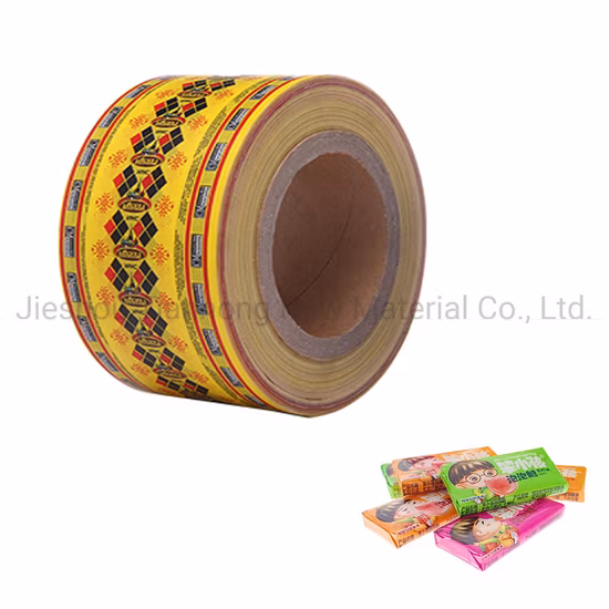 Embalagem de confeitaria Papel de cera torcido impresso em rolo de papel de embalagem de doces Rolo de papel de embalagem de papel laminado para embalagem de doces Papel de embalagem de chiclete
